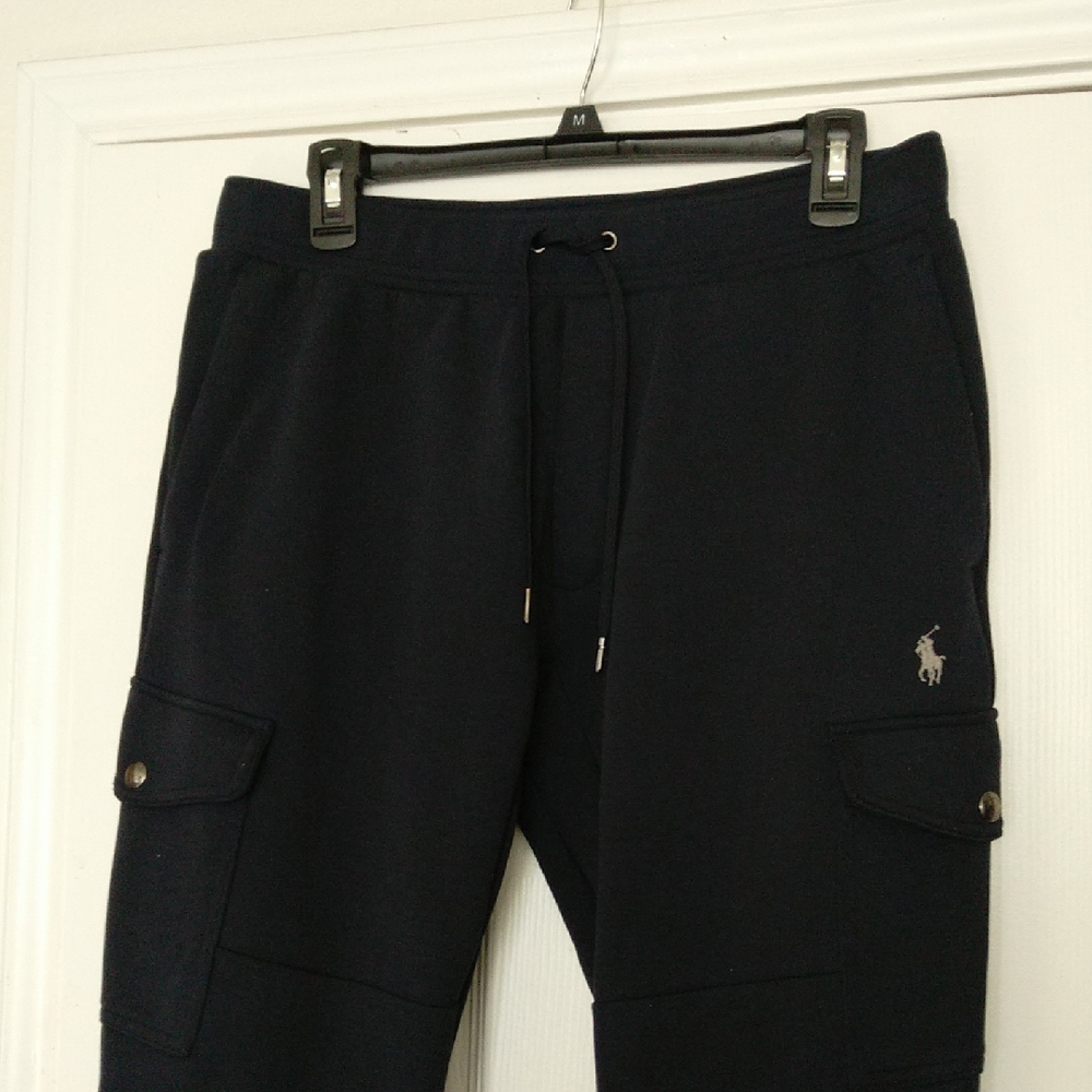 Polo by Ralph Lauren Double Knit Cargo Joggers Pants Navy Blue Men's Size S/P